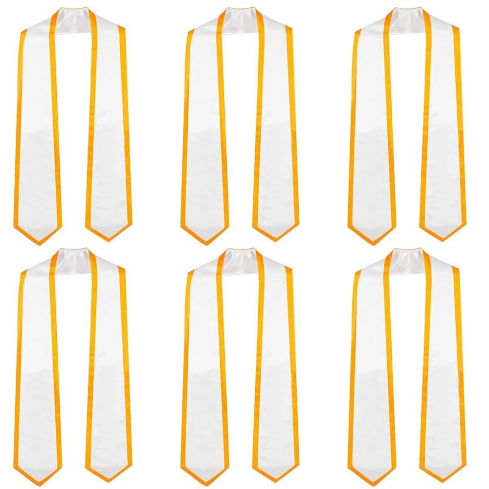2786 6 Pack Graduation Honor Stoles,Unisex Adult Plain Graduation Stole